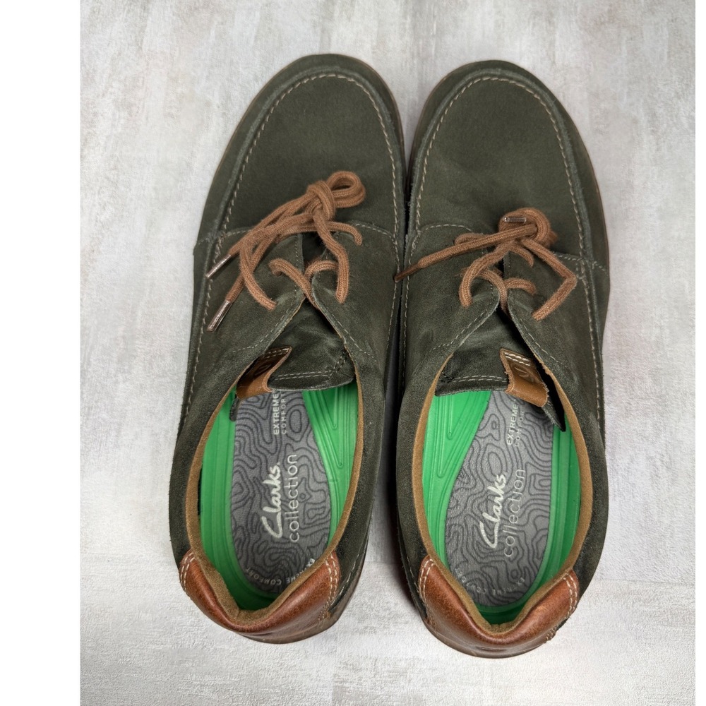 Clarks Mens Hodson Moc Olive Green Suede Casual Shoes 13 M 261685717120 - Picture 6 of 8
